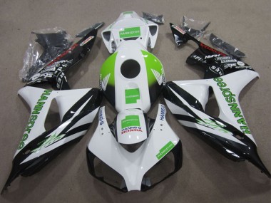 Purchase 2006-2007 Honda CBR1000RR Motorcycle Fairings - White Green Glossy Black Hannspree Canada