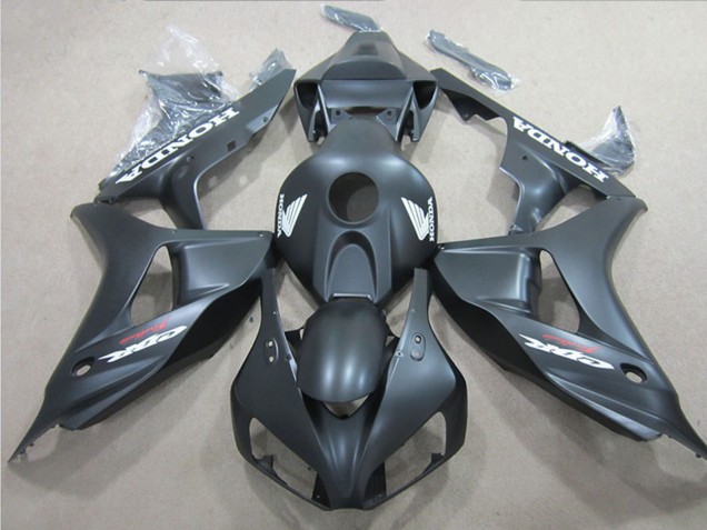 2006-2007 Honda CBR1000RR Motorcycle Fairings - Matte Black White Decal Canada