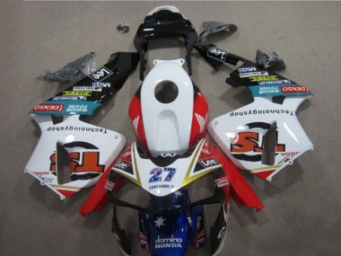 Purchase 2003-2004 Honda CBR600RR Motorcycle Fairings - White Red Blue Glossy Black Denso 27 Canada