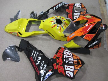 Purchase 2003-2004 Honda CBR600RR Motorcycle Fairings - Yellow Orange Glossy Black Rossi Repsol 46 Canada