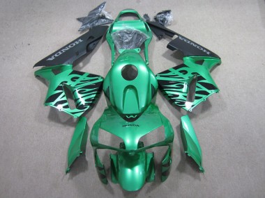 Purchase 2003-2004 Honda CBR600RR Motorcycle Fairings - Green Black Flame Canada