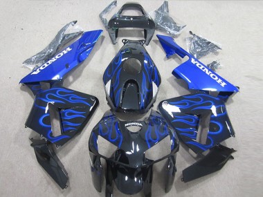 Purchase 2005-2006 Honda CBR600RR Motorcycle Fairing Kits - Glossy Black Blue Flame Canada