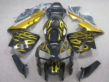 Purchase 2005-2006 Honda CBR600RR Motorcycle Fairings - Glossy Black Yellow Flame Canada