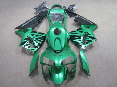 Purchase 2007-2008 Honda CBR600RR Motorcycle Fairings - Green Glossy Black Flame Canada