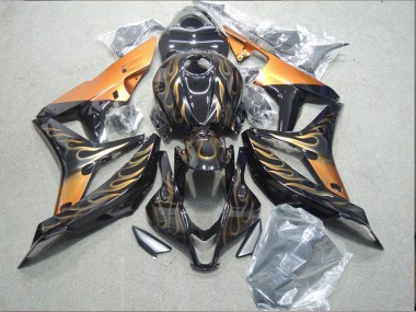 Purchase 2007-2008 Honda CBR600RR Motorcycle Fairing - Glossy Black Orange Flame Canada