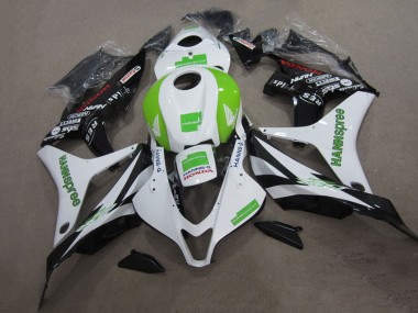 Purchase 2007-2008 Honda CBR600RR Motorcycle Fairing Kits - White Green Glossy Black Hannspree Canada