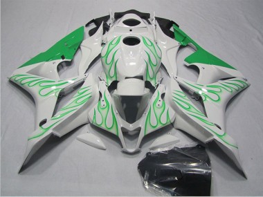 Purchase 2007-2008 Honda CBR600RR Motorcycle Fairings - White Green Flame Canada
