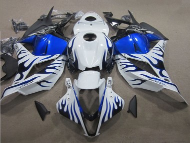 Purchase 2009-2012 Honda CBR600RR Motorcycle Fairings - White Blue Flame Canada
