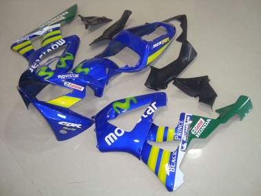 Purchase 2000-2001 Honda CBR900RR 929 Motorcycle Fairings - Blue Yellow Green MoviStar Castrol Canada