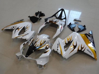 Purchase 2002-2013 Honda VFR 800 Motorcycle Fairing - White Gold Flame Canada