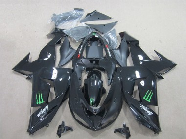 Purchase 2006-2007 Kawasaki ZX10R Motorcycle Fairings - Glossy Black Green Monster Canada