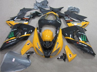 Purchase 2006-2007 Kawasaki ZX10R Motorcycle Fairings - Glossy Black Yellow Green Touch4 Monster Canada