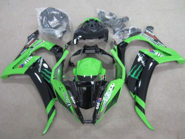 Purchase 2011-2015 Kawasaki ZX10R Motorcycle Fairings - Green Glossy Black Green Elf Touch4 Monster Canada