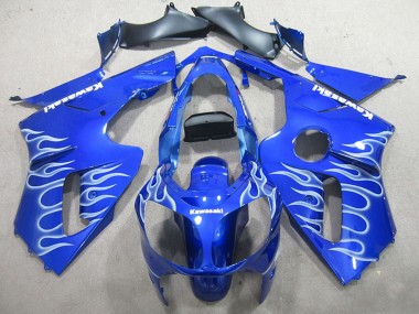 Purchase 2002-2006 Kawasaki ZX12R Motorcycle Fairings - Blue White Flame Canada