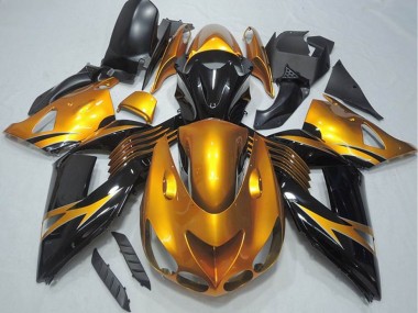 Purchase 2006-2011 Kawasaki ZX14R ZZR1400 Motorcycle Fairing - Gold Glossy Black Canada