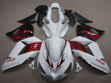 Purchase 2006-2011 Kawasaki ZX14R ZZR1400 Motorcycle Fairings - White Red Black Canada