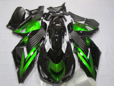 Purchase 2006-2011 Kawasaki ZX14R ZZR1400 Motorcycle Fairings - Glossy Black Green Stripe Canada