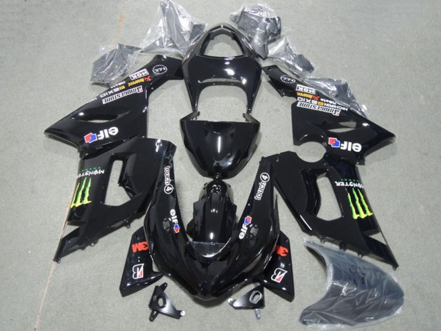 2005-2006 Kawasaki ZX6R Motorcycle Fairings - Glossy Black Green Monster Canada