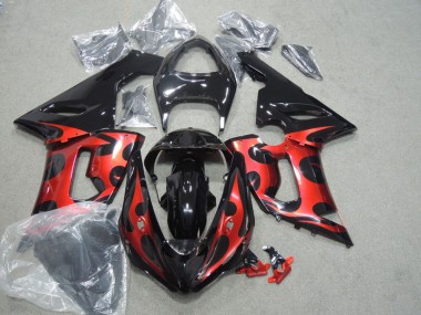 Purchase 2005-2006 Kawasaki ZX6R Motorcycle Fairings - Glossy Black Red Canada