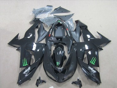 Purchase 2007-2008 Kawasaki ZX6R Motorcycle Fairings - Black Ninja Green Monster Canada