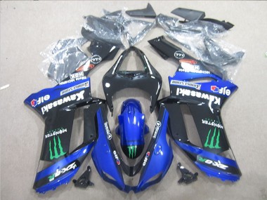 Purchase 2007-2008 Kawasaki ZX6R Motorcycle Fairings - Black Blue Green Monster Canada