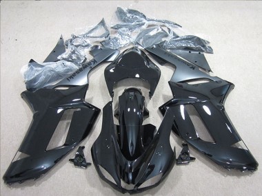 Purchase 2007-2008 Kawasaki ZX6R Motorcycle Fairings - Black Silver Canada