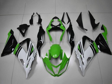 Purchase 2013-2018 Kawasaki ZX6R Motorcycle Fairings - Green White Black Stripe Canada