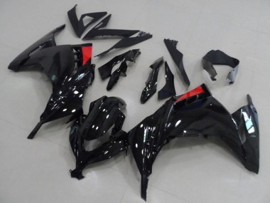 Purchase 2013-2018 Kawasaki ZX300R Motorcycle Fairings - Glossy Black Red Canada