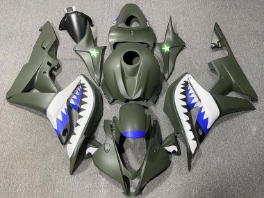 Purchase 2007-2008 Honda CBR600RR Motorcycle Fairings - Army Green White Blue Shark Canada