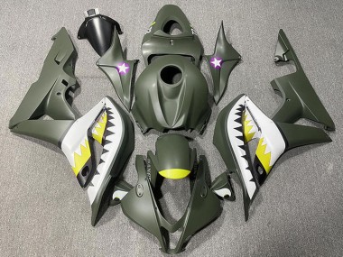 Purchase 2007-2008 Honda CBR600RR Motorcycle Fairings - Army Green White Yellow Shark Canada