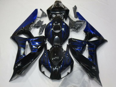 Purchase 2006-2007 Honda CBR1000RR Motorcycle Fairings - Glossy Black Blue Flame Canada