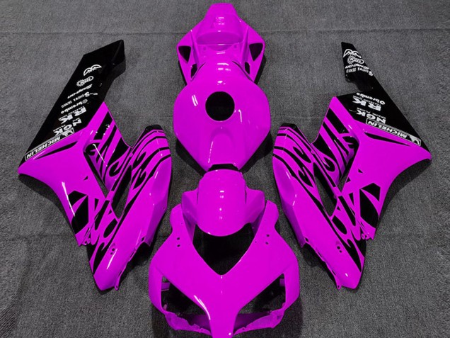 2004-2005 Honda CBR1000RR Motorcycle Fairings - Pink Glossy Black Flame Canada