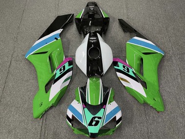 Purchase 2004-2005 Honda CBR1000RR Motorcycle Fairings - White Green Blue Glossy Black 6 Canada