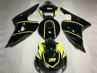Purchase 2006-2007 Honda CBR1000RR Motorcycle Fairings - Glossy Black High Viz Yellow 99 Canada