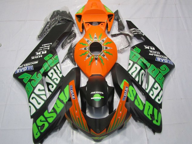 2004-2005 Honda CBR1000RR Motorcycle Fairings - Orange Green Matte Black Rossi Canada