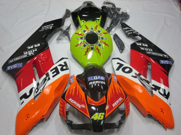 2004-2005 Honda CBR1000RR Motorcycle Fairings - Lime Green Orange White Red Glossy Black Rossi Repsol Canada