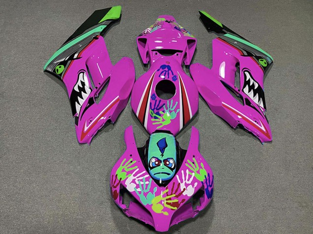 2004-2005 Honda CBR1000RR Motorcycle Fairings - Pink Green Black Shark Canada