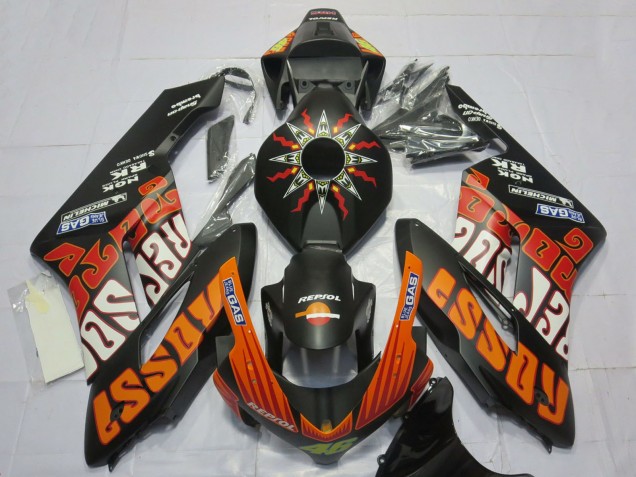 2004-2005 Honda CBR1000RR Motorcycle Fairings - Matte Black Orange Rossi Canada