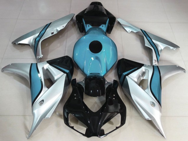 2006-2007 Honda CBR1000RR Motorcycle Fairings - Silver Light Blue Glossy Black Canada