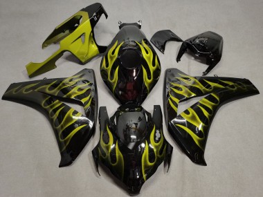 Purchase 2008-2011 Honda CBR1000RR Motorcycle Fairings - Glossy Black Gold Flame Canada