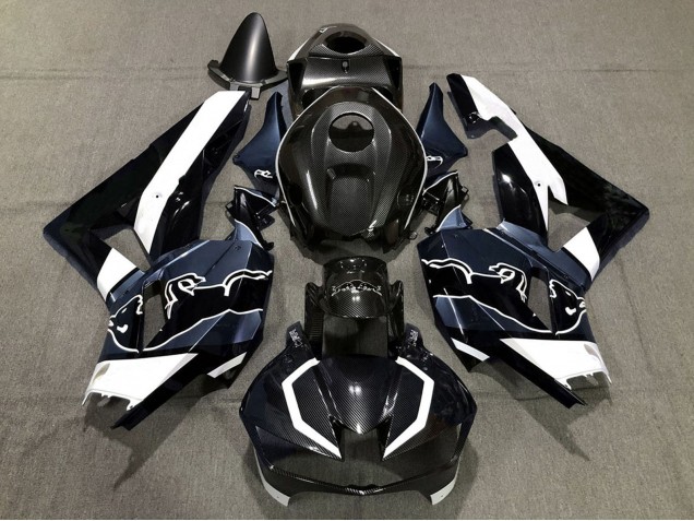 2013-2023 Honda CBR600RR Motorcycle Fairings - Black Carbon Fiber White Blue Bull Canada