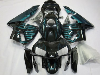 Purchase 2003-2004 Honda CBR600RR Motorcycle Fairings - Glossy Black Green Flame Canada