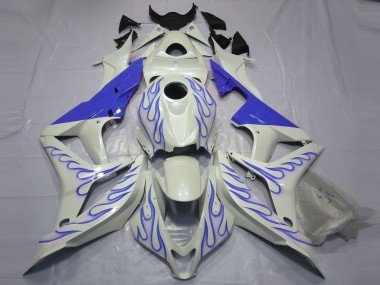 Purchase 2007-2008 Honda CBR600RR Motorcycle Fairings - White Blue Flame Canada