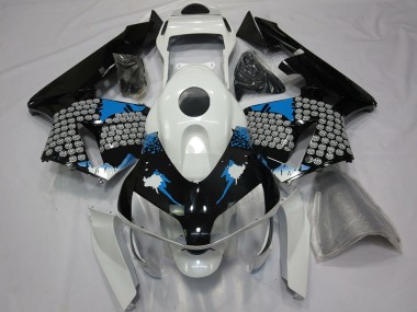 Purchase 2003-2004 Honda CBR600RR Motorcycle Fairings - White Blue Glossy Black Splatter Canada