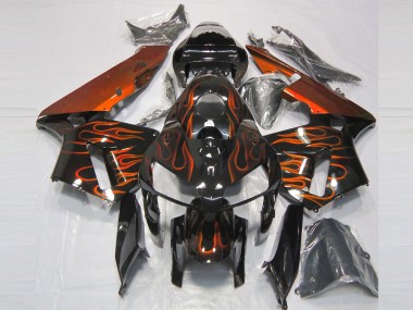 Purchase 2005-2006 Honda CBR600RR Motorcycle Fairings - Glossy Black Orange Flame Canada