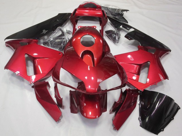 2003-2004 Honda CBR600RR Motorcycle Fairing Kits - Red Glossy Black Canada