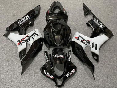 Purchase 2007-2008 Honda CBR600RR Motorcycle Fairings - Glossy Black White West Style Canada