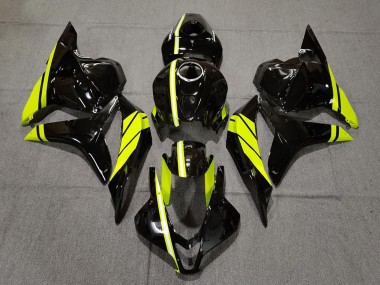 Purchase 2009-2012 Honda CBR600RR Motorcycle Fairings - Glossy Black High Viz Yellow Stripe Canada