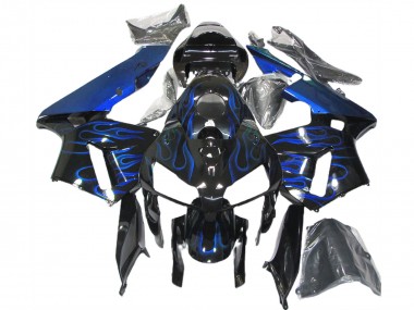 Purchase 2005-2006 Honda CBR600RR Motorcycle Fairings - Glossy Black Blue Flame Canada