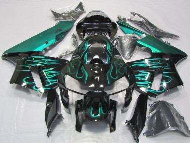 Purchase 2005-2006 Honda CBR600RR Motorcycle Fairings - Glossy Black Teal Flame Canada